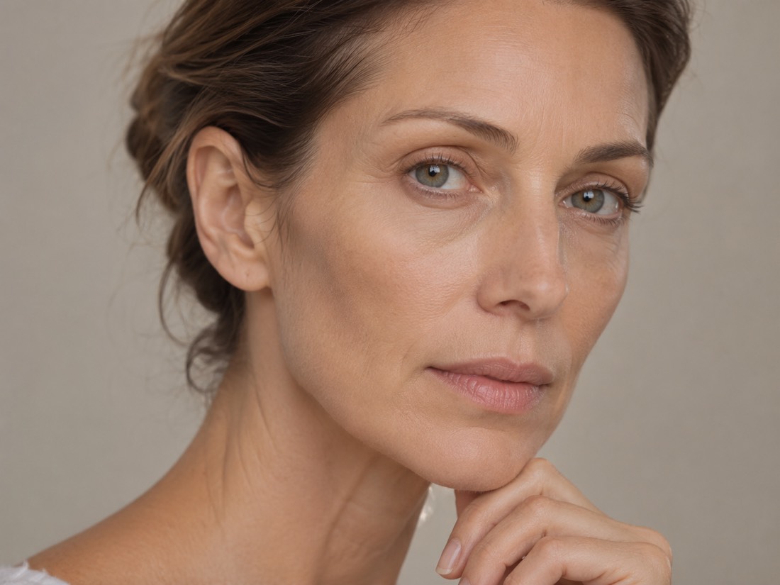 Close-up of skin texture and tone