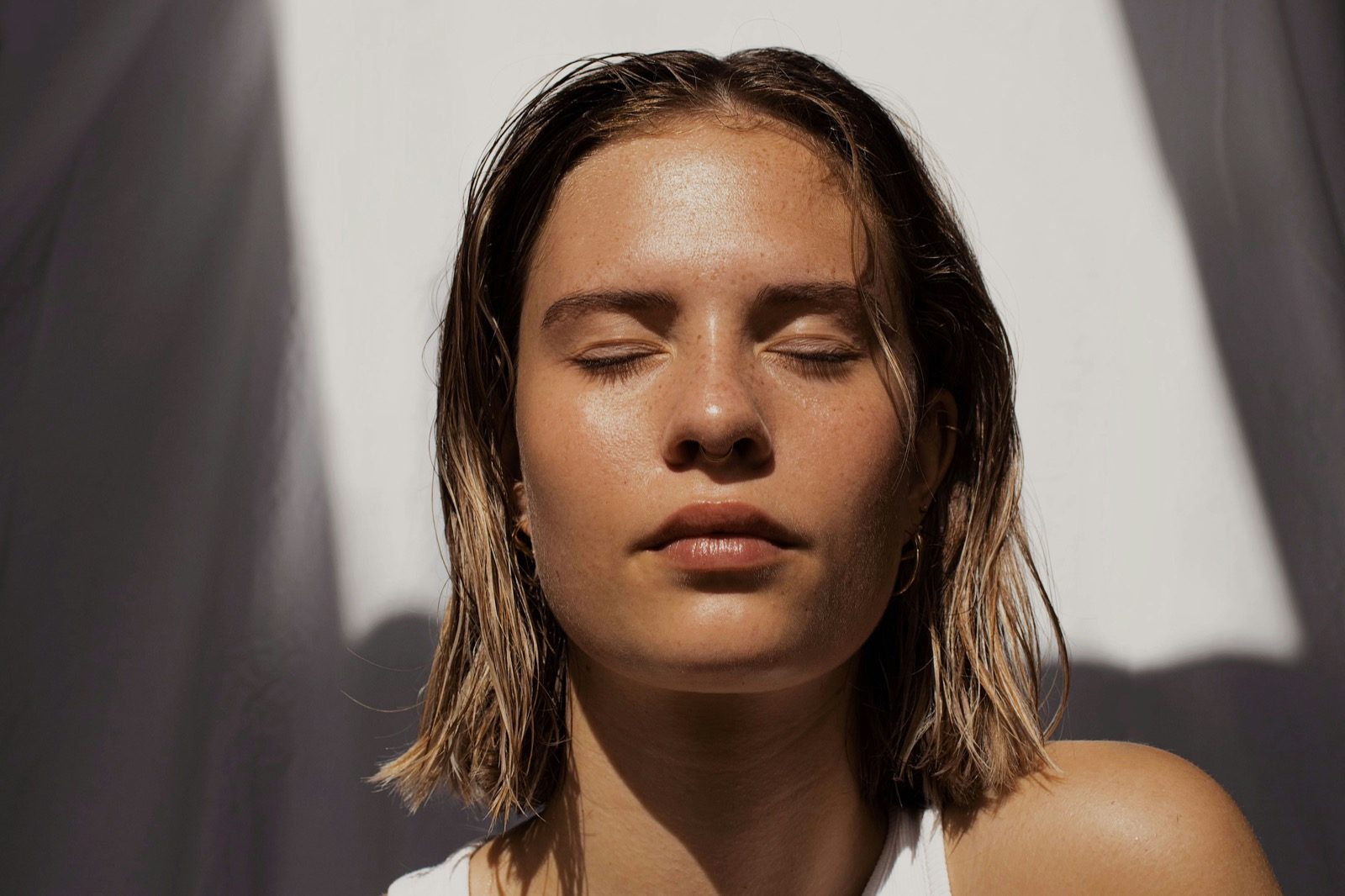 Naturally luminous skin in warm light